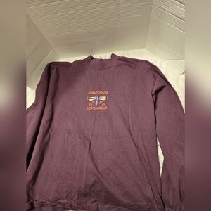 Vintage Cotton Deluxe Pre Srink XL Mock Neck Long Sleeve Shirt Purple Work Trave